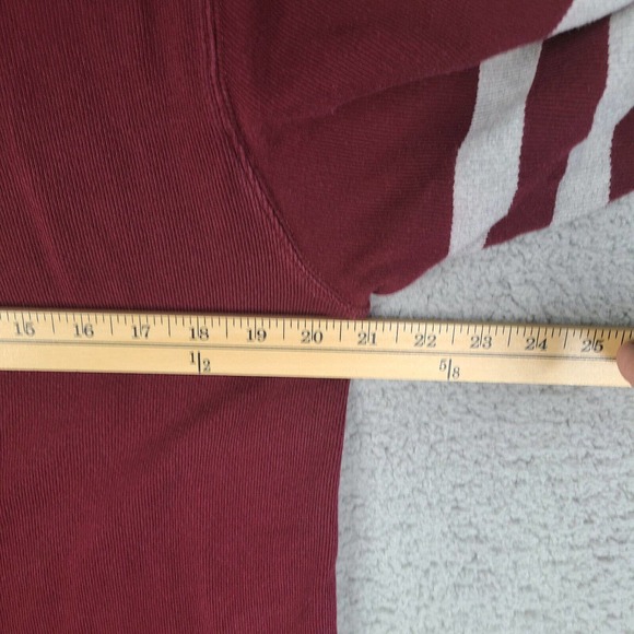 Chaps Ralph Lauren T-Shirt Men's Large Red Burgundy V Neck Long Sleeve Pullover - Picture 8 of 10